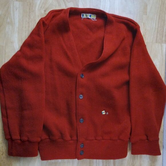 Vintage Pickle Mate Penny Farthing High-Wheeler Bicycle Cardigan Sweater - Picture 1 of 7